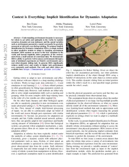 Context is Everything: Implicit Identification for Dynamics Adaptation