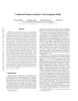 Conditional Prompt Learning for Vision-Language Models