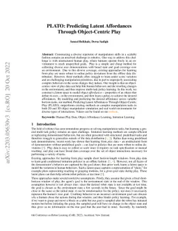 PLATO: Predicting Latent Affordances Through Object-Centric Play