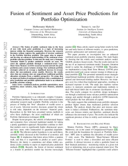 Fusion of Sentiment and Asset Price Predictions for Portfolio
  Optimization
