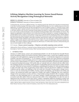 Lifelong Adaptive Machine Learning for Sensor-based Human Activity
  Recognition Using Prototypical Networks
