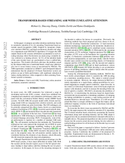 Transformer-based Streaming ASR with Cumulative Attention
