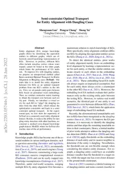 Semi-constraint Optimal Transport for Entity Alignment with Dangling
  Cases