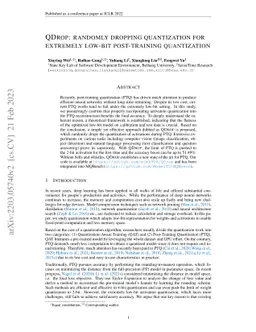 QDrop: Randomly Dropping Quantization for Extremely Low-bit
  Post-Training Quantization