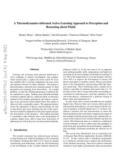 A Thermodynamics-informed Active Learning Approach to Perception and
  Reasoning about Fluids