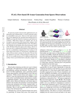 FLAG: Flow-based 3D Avatar Generation from Sparse Observations
