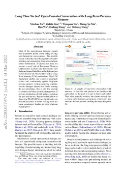 Long Time No See! Open-Domain Conversation with Long-Term Persona Memory