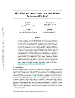 ZIN: When and How to Learn Invariance Without Environment Partition?