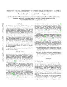 Improving the transferability of speech separation by meta-learning