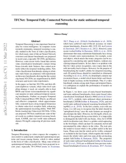 TFCNet: Temporal Fully Connected Networks for Static Unbiased Temporal
  Reasoning