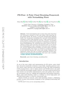 PD-Flow: A Point Cloud Denoising Framework with Normalizing Flows