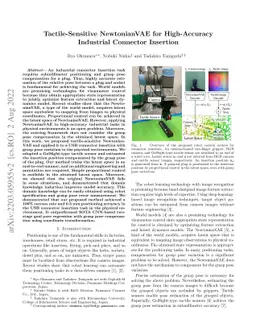 Tactile-Sensitive NewtonianVAE for High-Accuracy Industrial Connector
  Insertion