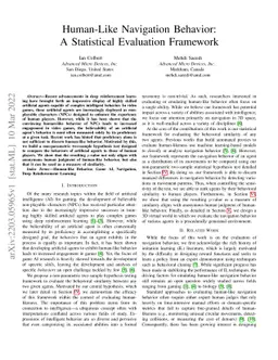 Human-Like Navigation Behavior: A Statistical Evaluation Framework