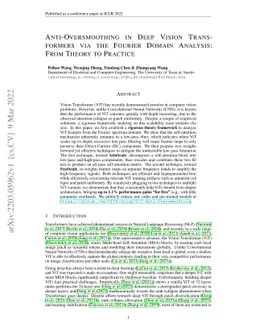 Anti-Oversmoothing in Deep Vision Transformers via the Fourier Domain
  Analysis: From Theory to Practice