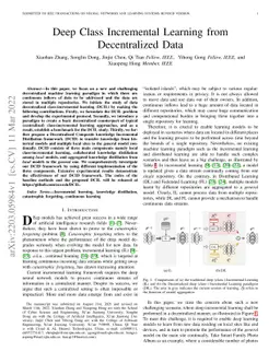 Deep Class Incremental Learning from Decentralized Data