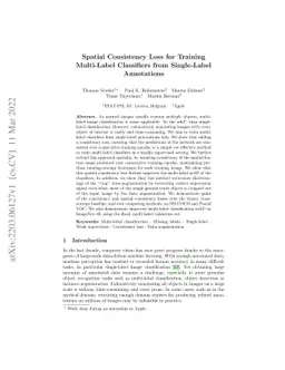 Spatial Consistency Loss for Training Multi-Label Classifiers from
  Single-Label Annotations