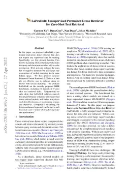 LaPraDoR: Unsupervised Pretrained Dense Retriever for Zero-Shot Text
  Retrieval