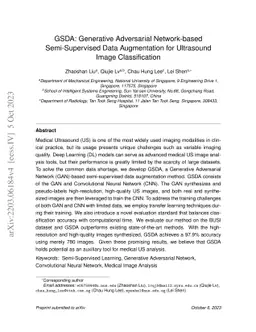 GSDA: Generative Adversarial Network-based Semi-Supervised Data
  Augmentation for Ultrasound Image Classification
