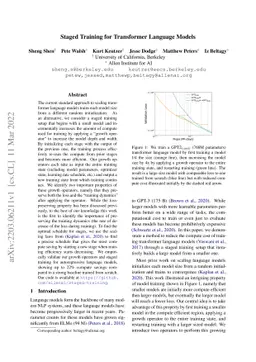 Staged Training for Transformer Language Models