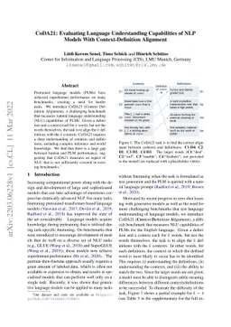 CoDA21: Evaluating Language Understanding Capabilities of NLP Models
  With Context-Definition Alignment