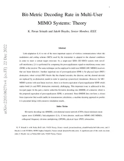 Bit-Metric Decoding Rate in Multi-User MIMO Systems: Theory