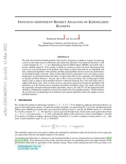 Instance-Dependent Regret Analysis of Kernelized Bandits