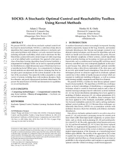 SOCKS: A Stochastic Optimal Control and Reachability Toolbox Using
  Kernel Methods
