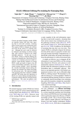 ELLE: Efficient Lifelong Pre-training for Emerging Data