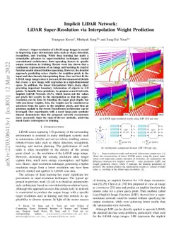 Implicit LiDAR Network: LiDAR Super-Resolution via Interpolation Weight
  Prediction