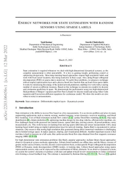 Energy networks for state estimation with random sensors using sparse
  labels