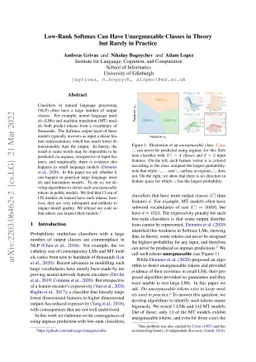 Low-Rank Softmax Can Have Unargmaxable Classes in Theory but Rarely in
  Practice
