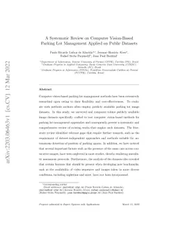 A Systematic Review on Computer Vision-Based Parking Lot Management
  Applied on Public Datasets