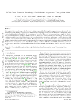 CEKD:Cross Ensemble Knowledge Distillation for Augmented Fine-grained
  Data