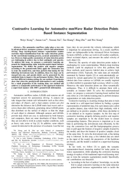 Contrastive Learning for Automotive mmWave Radar Detection Points Based
  Instance Segmentation