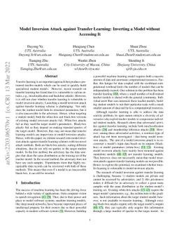 Model Inversion Attack against Transfer Learning: Inverting a Model
  without Accessing It