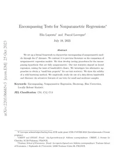 Encompassing Tests for Nonparametric Regressions