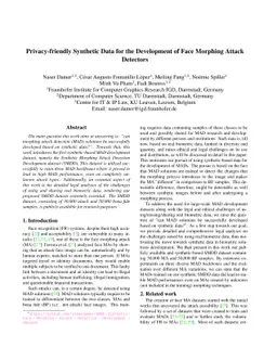 Privacy-friendly Synthetic Data for the Development of Face Morphing
  Attack Detectors