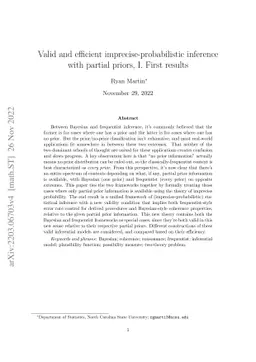 Valid and efficient imprecise-probabilistic inference with partial
  priors, I. First results