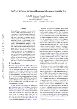 SciNLI: A Corpus for Natural Language Inference on Scientific Text