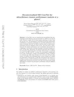 Decontextualized I3D ConvNet for ultra-distance runners performance
  analysis at a glance