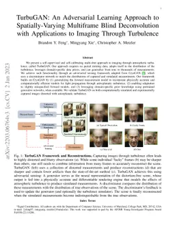 TurbuGAN: An Adversarial Learning Approach to Spatially-Varying
  Multiframe Blind Deconvolution with Applications to Imaging Through
  Turbulence