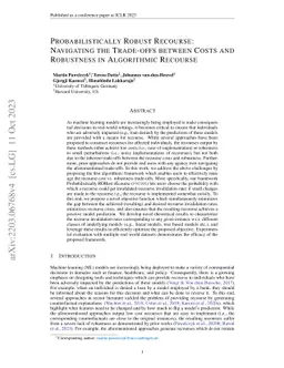 Probabilistically Robust Recourse: Navigating the Trade-offs between
  Costs and Robustness in Algorithmic Recourse