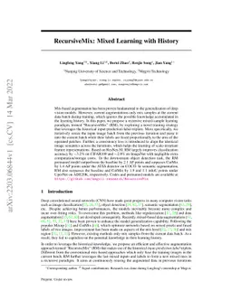RecursiveMix: Mixed Learning with History