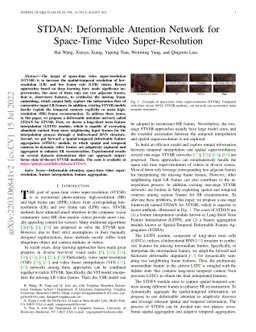 STDAN: Deformable Attention Network for Space-Time Video
  Super-Resolution
