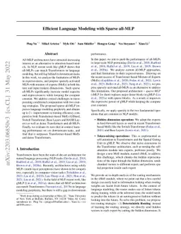 Efficient Language Modeling with Sparse all-MLP