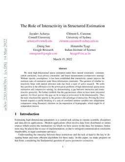 The Role of Interactivity in Structured Estimation