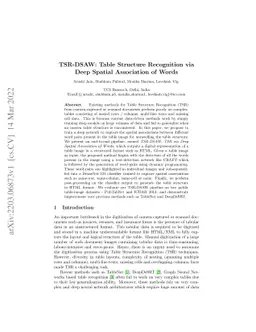 TSR-DSAW: Table Structure Recognition via Deep Spatial Association of
  Words