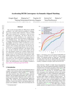Accelerating DETR Convergence via Semantic-Aligned Matching
