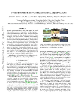 Efficient universal shuffle attack for visual object tracking