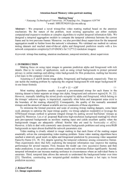 Attention based Memory video portrait matting